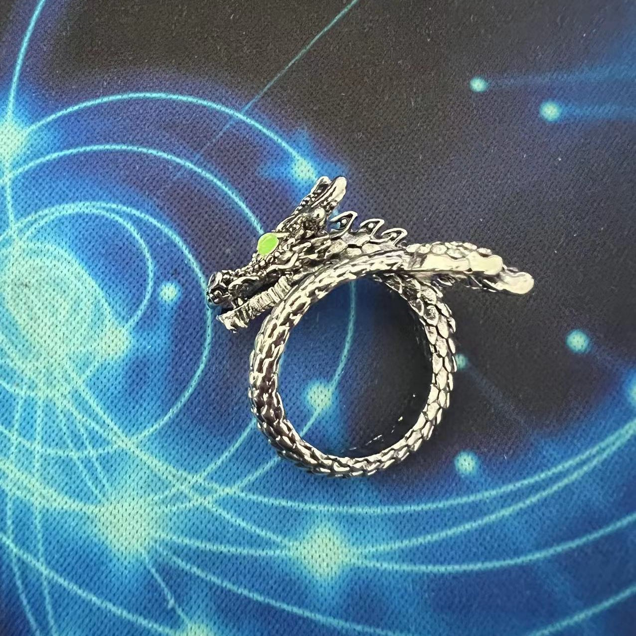 Anillos De Metal De Hip Hop De Dragón Plateado Al Por Mayor